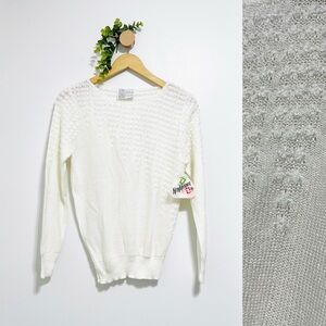 Vintage NWT Billie Jo Ivory Cottagecore Romantic Sweater